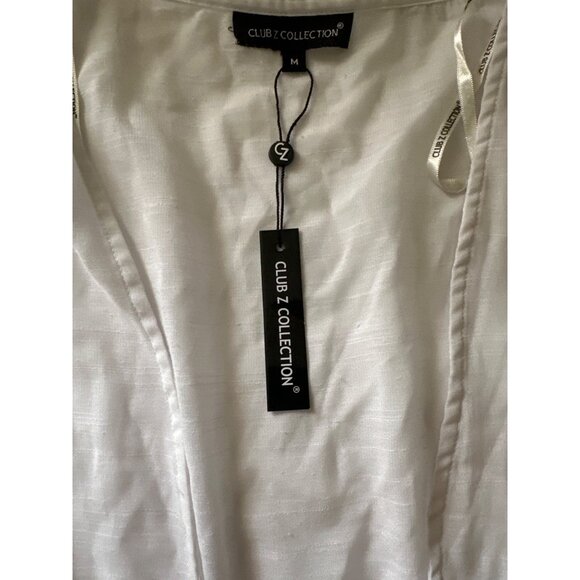 💖Club Z Collection White Ruffled Kaftan Open Front Kimono - Picture 6 of 10